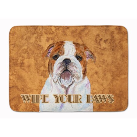 Carolines Treasures Bulldog English Wipe Your Paws Machine Washable Memory Foam Mat SS4896RUG